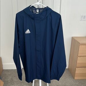 Adidas Men’s Dark Blue Hooded Rain Jacket